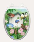 Blooming Birdhouse Toilet Tattoo - Oblong