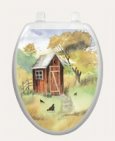Watercolor Outhouse Toilet Tattoo